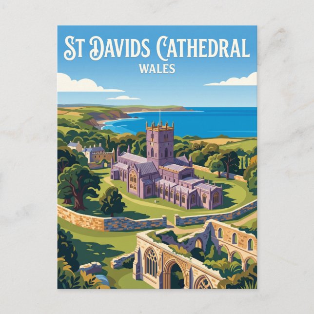 St Davids Cathedral Wales Postcard (Front)