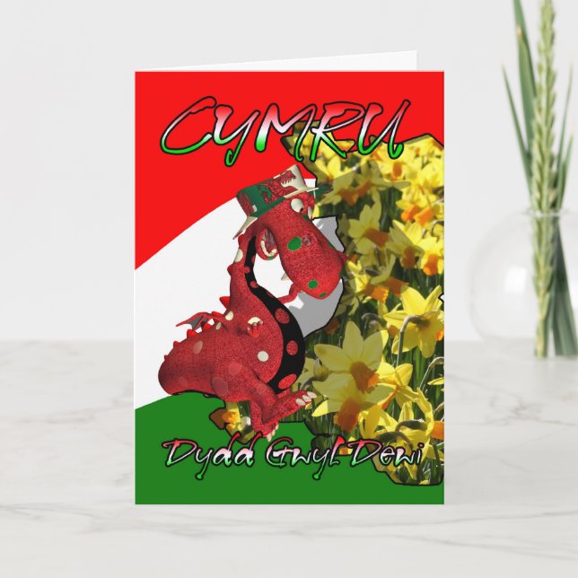 St. David's Day Card, St David's Day, Dydd Gwyl De Card (Front)