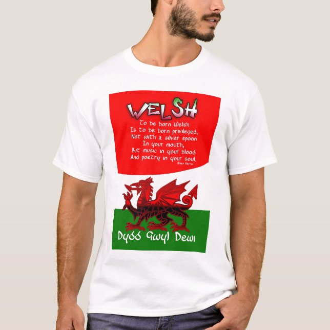 St. David's Day Card with poetry by Bryan Harris T-Shirt (Front)