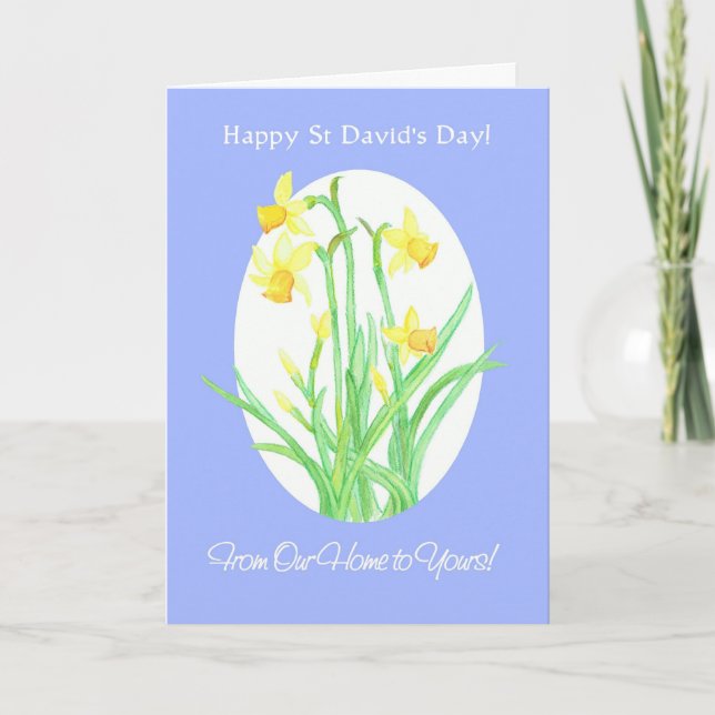 St David's Day Daffodils, From Our Home to Yours Card (Front)