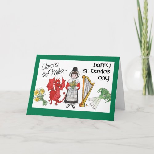 St Davids Day Greeting Card Across the Miles Card