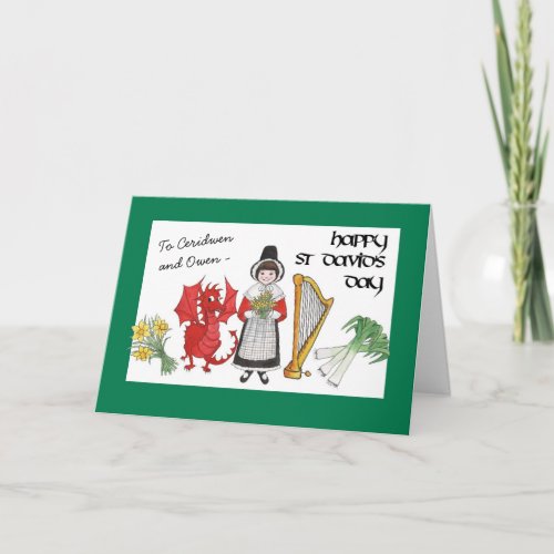 St Davids Day Greeting Card to Personalize