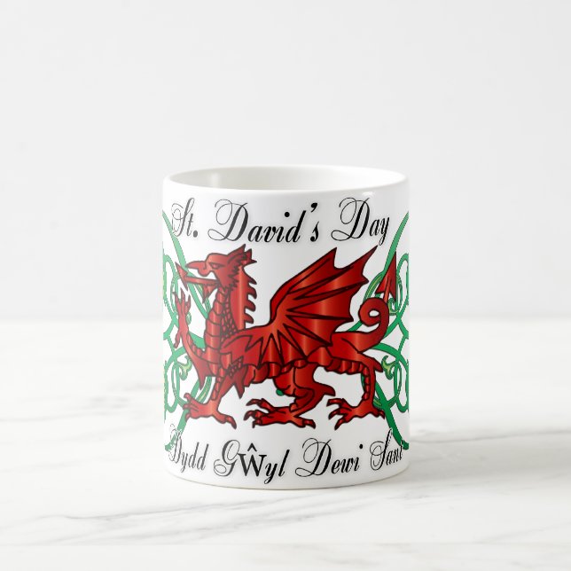 St. David's Day Mug With Welsh Dragon Daffodil (Center)