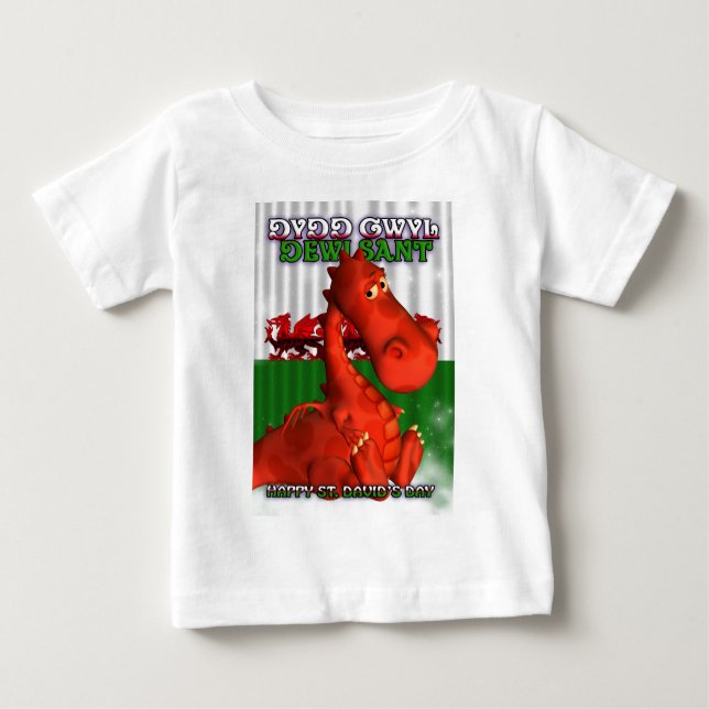 St. David's Day, Welsh Card, Dydd Gwyl Dewi Sant Baby T-Shirt (Front)