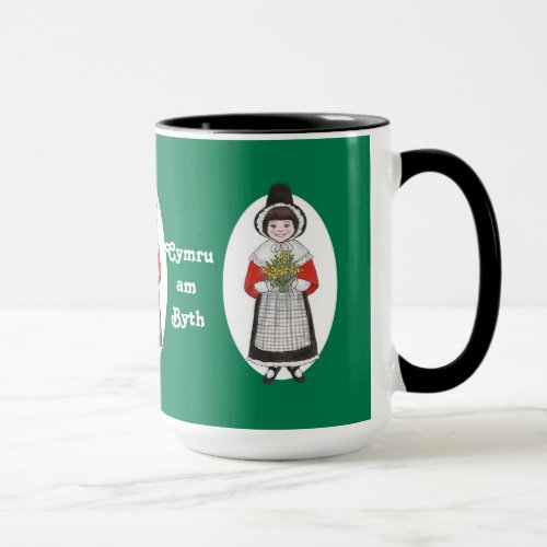 St Davids Day Welsh Costume Mug to Personalize