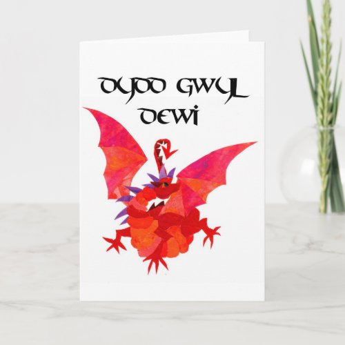 St Davids Day Welsh Red Dragon Card