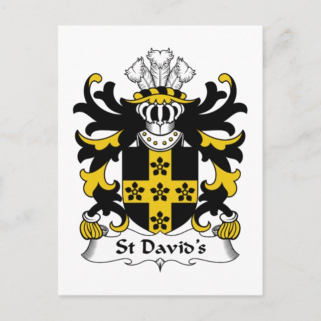 St David's Family Crest Postcard (Front)