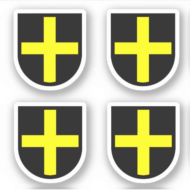 St. David's Shield 4-Up Contour Sticker (Front)