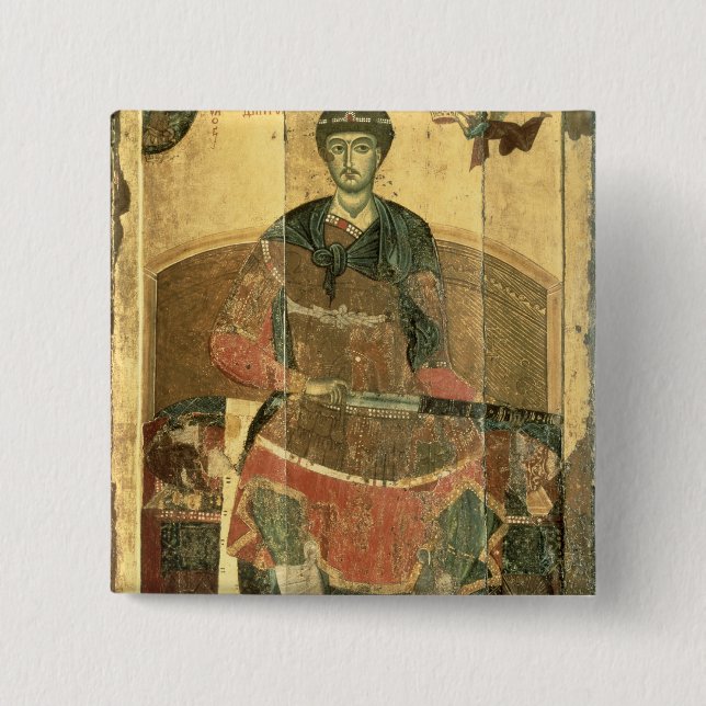 St. Demetrius of Salonica, 12th century Pinback Button (Front)