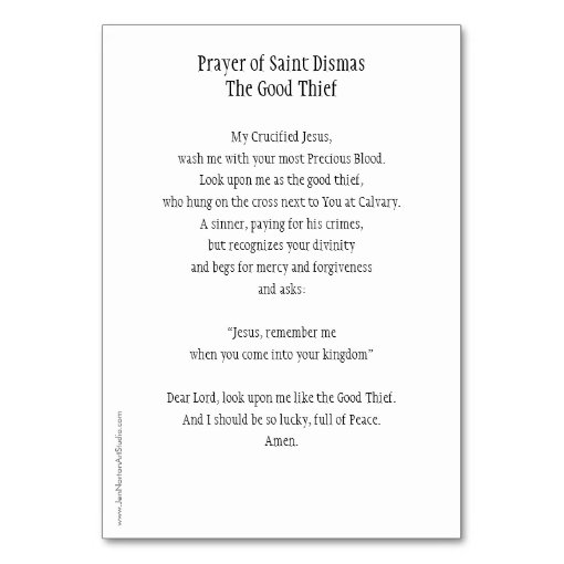 St. Dismas, the Good Thief Prayer Card | Zazzle