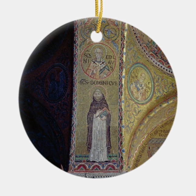 St. Dominic and St. Nicholas, mosaic in the atrium Ceramic Ornament (Front)