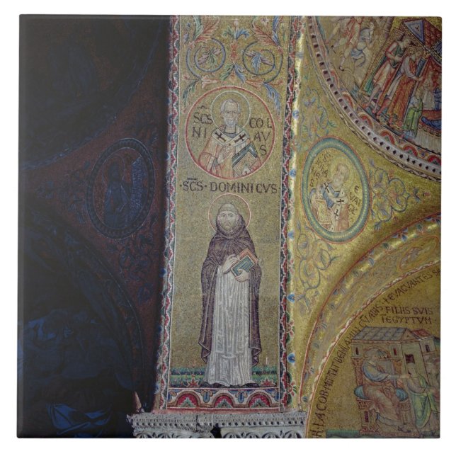 St. Dominic and St. Nicholas, mosaic in the atrium Ceramic Tile (Front)