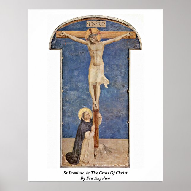 St.Dominic At The Cross Of Christ By Fra Angelico Poster (Front)