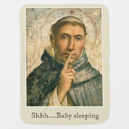 St Dominic Baby Sleeping Catholic Traditional Baby Blanket