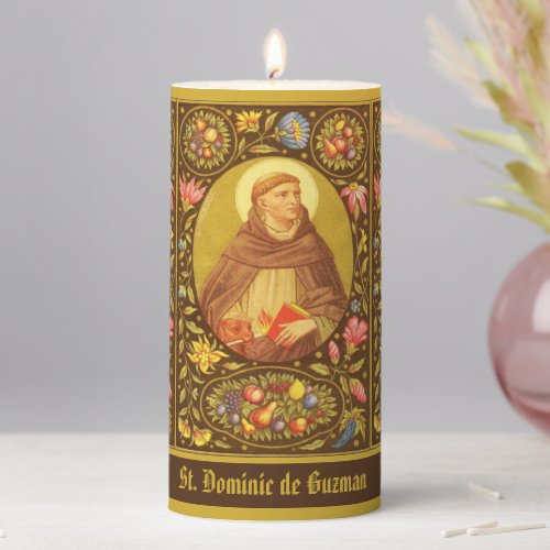 St Dominic de Guzman PM 02 3x6 Pillar Candle