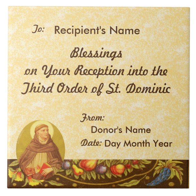 St. Dominic de Guzman (PM 02) Ceramic Tile (Front)