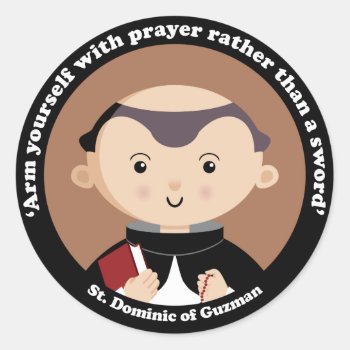 St. Dominic Of Guzman Classic Round Sticker by happysaints at Zazzle