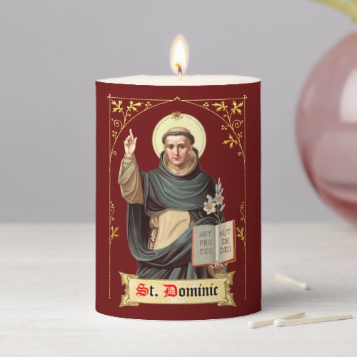 St Dominic Preaching BEN 002 3x4 Pillar Candle