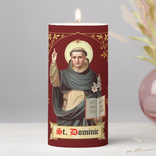 St Dominic Preaching BEN 002 3x6 Pillar Candle