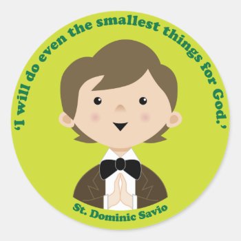 St. Dominic Savio Classic Round Sticker by happysaints at Zazzle