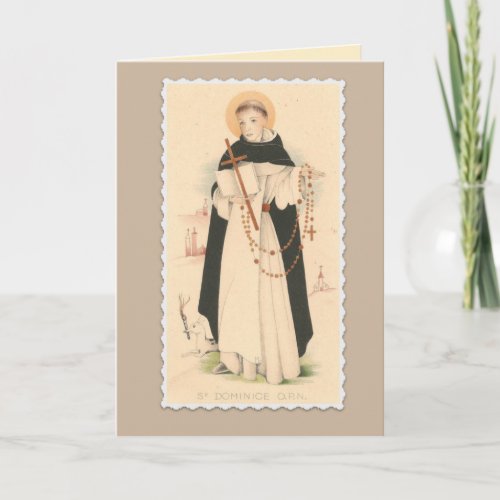 St Dominic with the Rosary Card