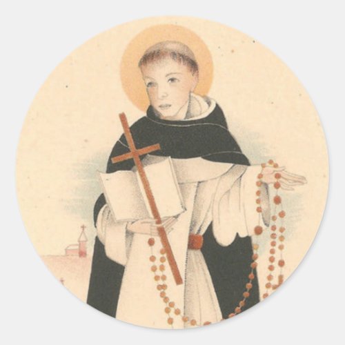 St Dominic with the Rosary Classic Round Sticker