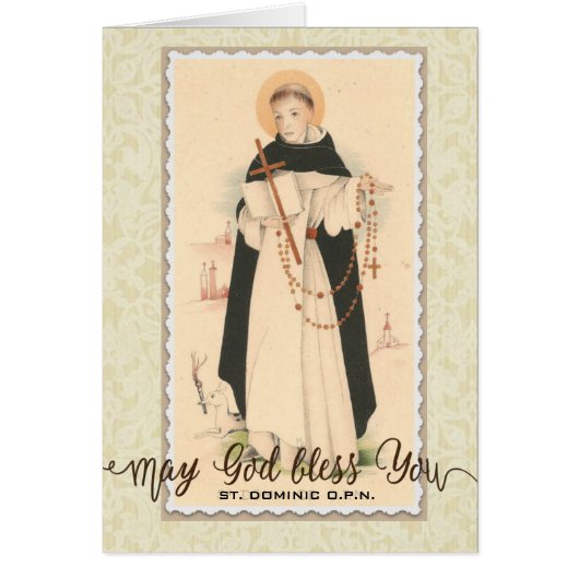 St. Dominic with the Rosary | Script Overlay Cards (Front)