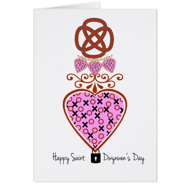 St. Dwynwen's Day, XOXO Heart With Celtic Knot (Front)