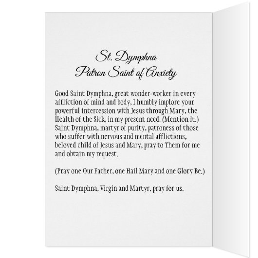 St. Dymphna Anxiety Mental Health Nervousness (Inside (Left))