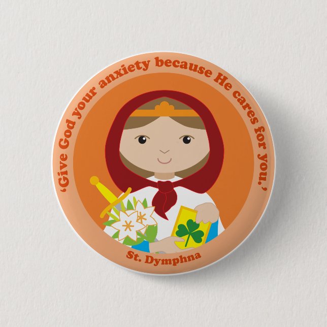 St. Dymphna Button (Front)