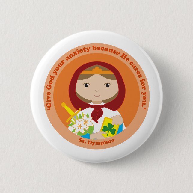 St. Dymphna Button (Front)