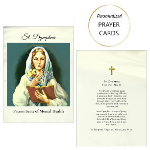 St. Dymphna Catholic Patron Saint Prayer Card     