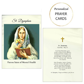 St. Dymphna Catholic Patron Saint Prayer Card     