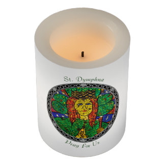 St. Dymphna Pray For Us Flameless Candle