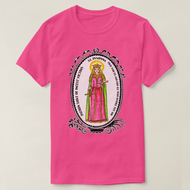 St Dymphna Purity Lily Patron Saint Mental Health  T-Shirt (Design Front)