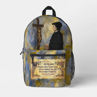 St. Elizabeth Ann Seton Catholic Prayer Printed Backpack