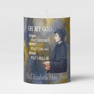 St Elizabeth Ann Seton Catholic Saint Pillar Candle