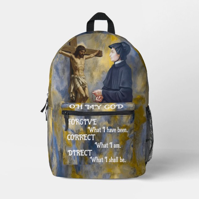 St Elizabeth Ann Seton Catholic Saint Printed Backpack (Front)