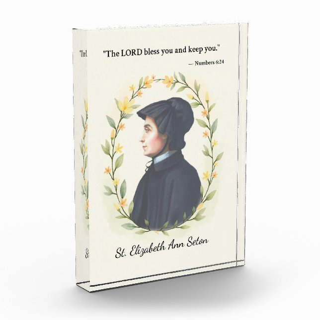 St Elizabeth Ann Seton God's Peace and Blessings Acrylic Award (Left)