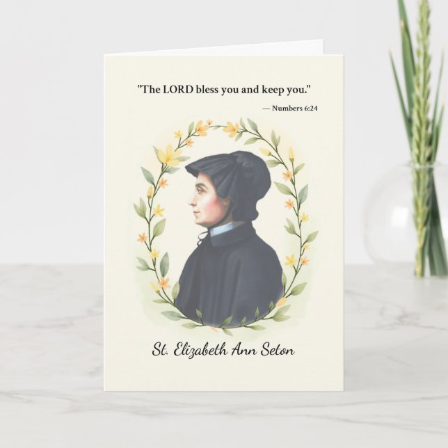 St Elizabeth Ann Seton God's Peace and Blessings Card (Front)