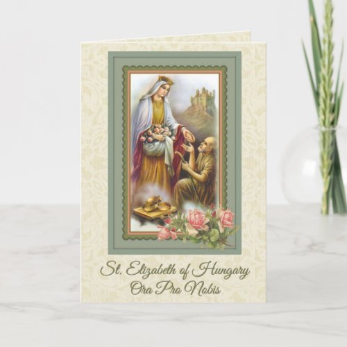 St Elizabeth of Hungary Catholic Prayer Card
