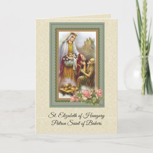 St Elizabeth of Hungary Catholic Prayer Card