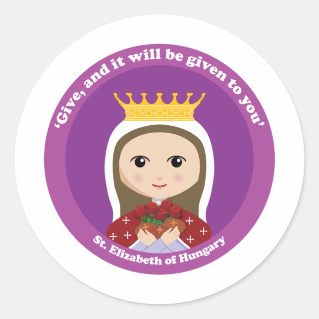 St. Elizabeth of Hungary Classic Round Sticker (Front)