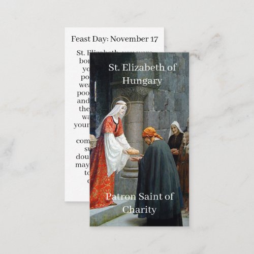 St Elizabeth of Hungary Customizable Prayer Card