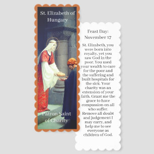 St. Elizabeth of Hungary Customizable Prayer Card Bookmarks