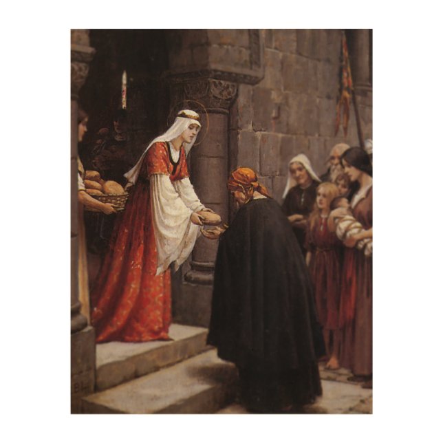 St. Elizabeth of Hungary Wood Wall Decor (Front)