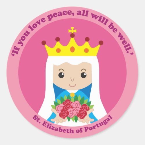 St Elizabeth of Portugal Classic Round Sticker