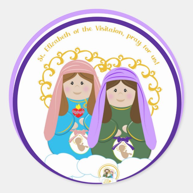 St. Elizabeth of the Visitation Classic Round Sticker (Front)