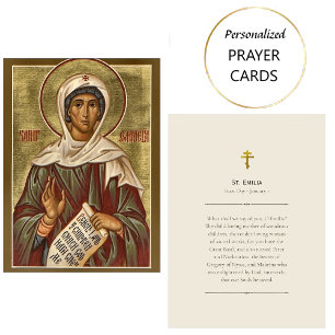 St. Emilia Orthodox Christian Prayer Card