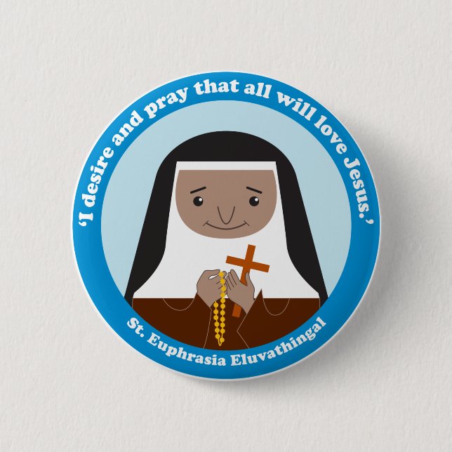 St. Euphrasia Eluvathingal Button (Front)